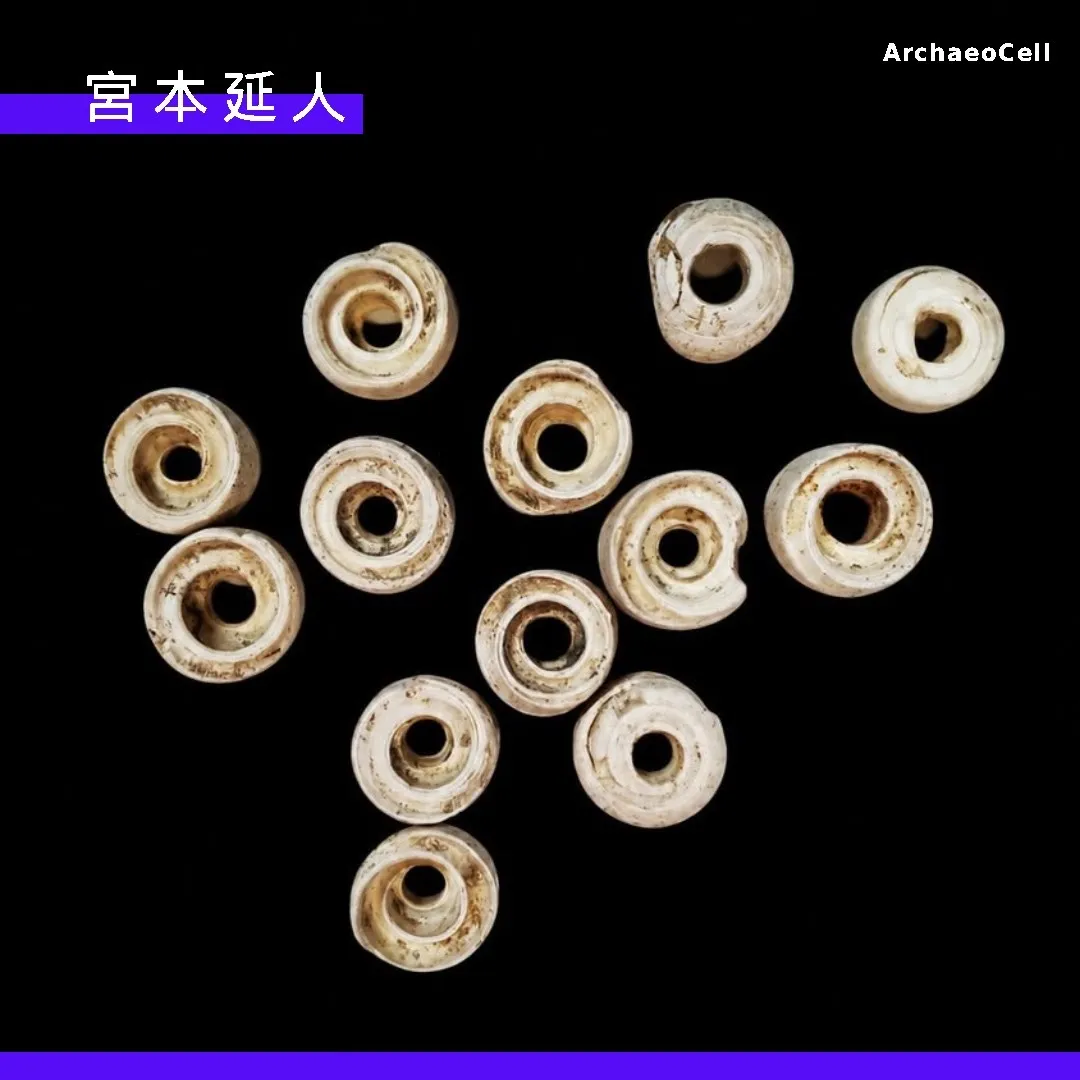 墾丁式史前貝珠考古文物示意